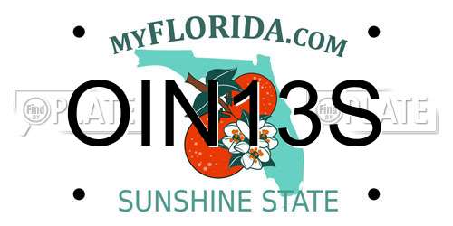 OIN13S Florida License Plate