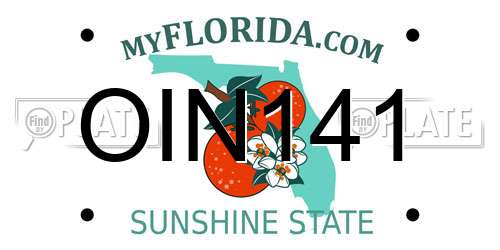 OIN141 Florida License Plate