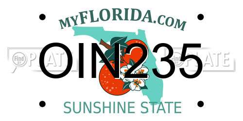 OIN235 Florida License Plate