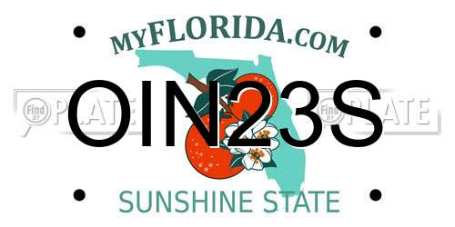 OIN23S Florida License Plate