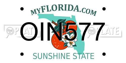 OIN577 Florida License Plate