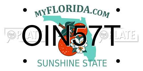 OIN57T Florida License Plate