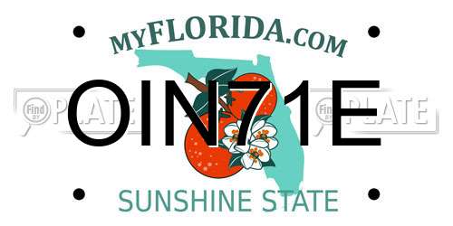OIN71E Florida License Plate