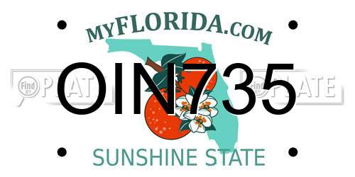OIN735 Florida License Plate