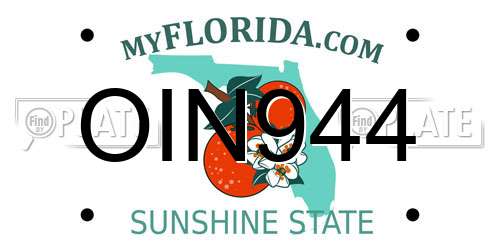 OIN944 Florida License Plate