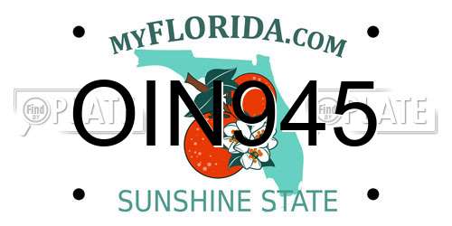 OIN945 Florida License Plate