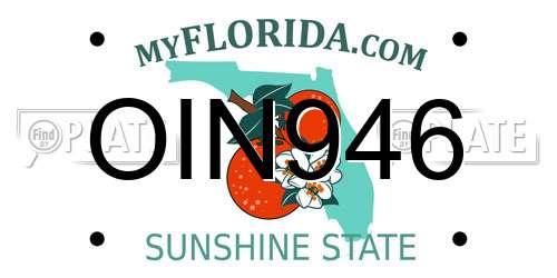 OIN946 Florida License Plate