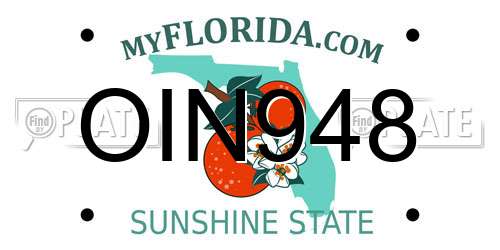 OIN948 Florida License Plate