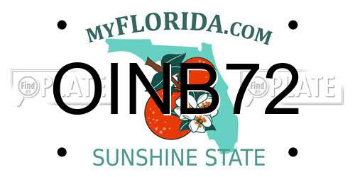 OINB72 Florida License Plate