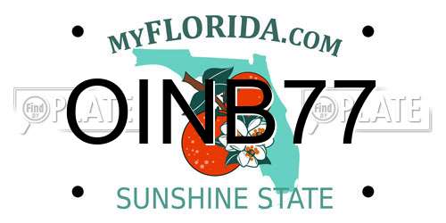 OINB77 Florida License Plate