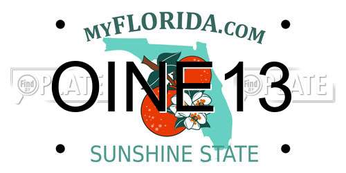 OINE13 Florida License Plate