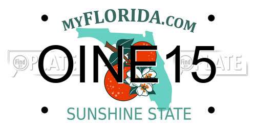 OINE15 Florida License Plate
