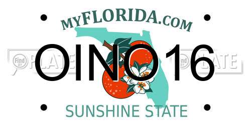OINO16 Florida License Plate