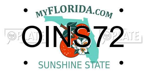 OINS72 Florida License Plate