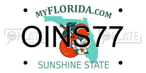 OINS77 Florida License Plate