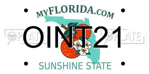 OINT21 Florida License Plate