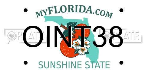 OINT38 Florida License Plate