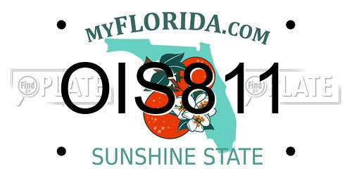 OIS811 Florida License Plate