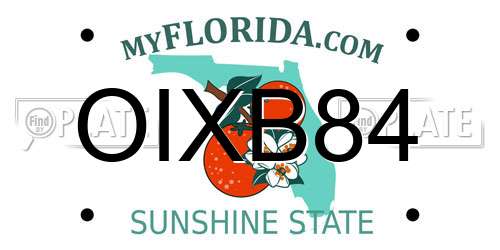 OIXB84 Florida License Plate