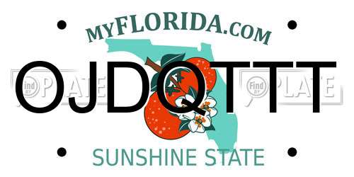 OJDQTTT Florida License Plate