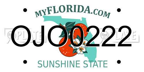 OJO0222 Florida License Plate