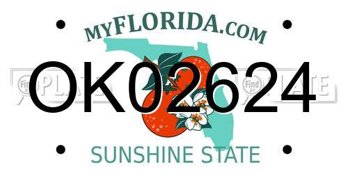 OK02624 Florida License Plate