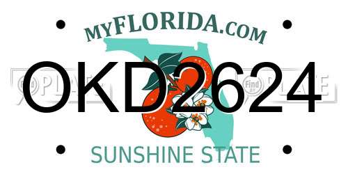 OKD2624 Florida License Plate