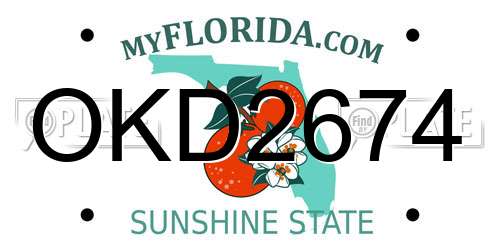 OKD2674 Florida License Plate