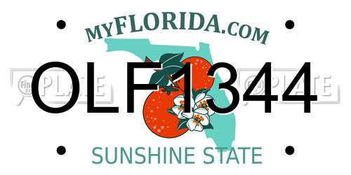 OLF1344 Florida License Plate