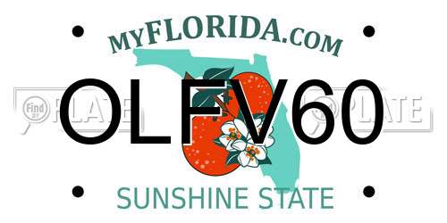 OLFV60 Florida License Plate