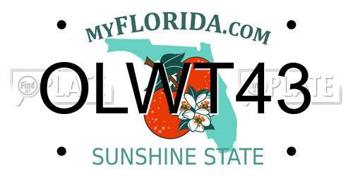 OLWT43 Florida License Plate