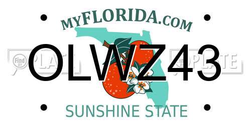 OLWZ43 Florida License Plate