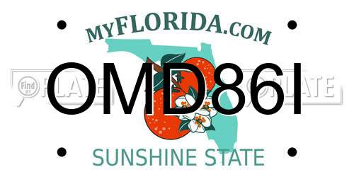 OMD86I Florida License Plate