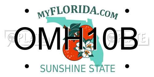 OMH10B Florida License Plate