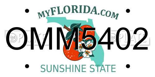 OMM5402 Florida License Plate