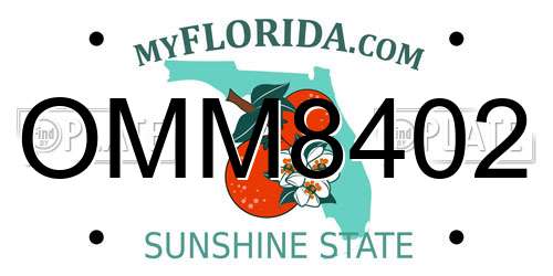 OMM8402 Florida License Plate