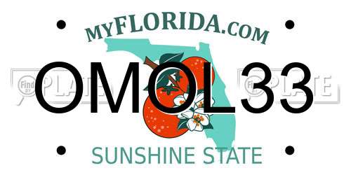 OMOL33 Florida License Plate