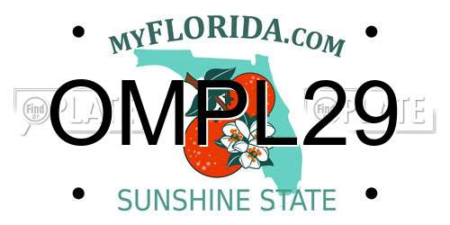 OMPL29 Florida License Plate