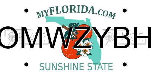 OMWZYBH Florida License Plate