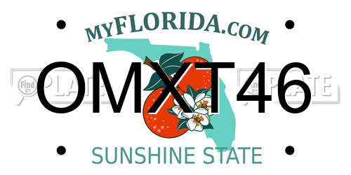 OMXT46 Florida License Plate
