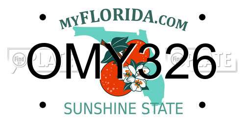 OMY326 Florida License Plate