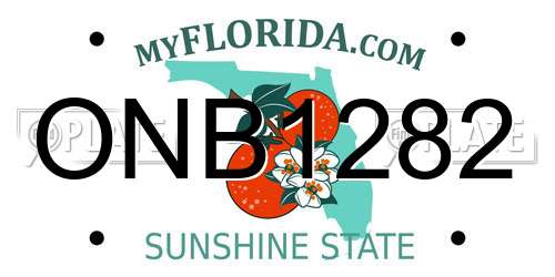ONB1282 Florida License Plate