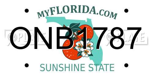 ONB1787 Florida License Plate