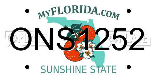 ONS1252 Florida License Plate
