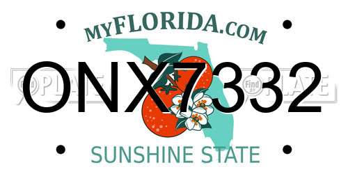 ONX7332 Florida License Plate