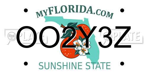 OO2Y3Z Florida License Plate