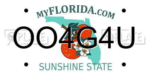 OO4G4U Florida License Plate