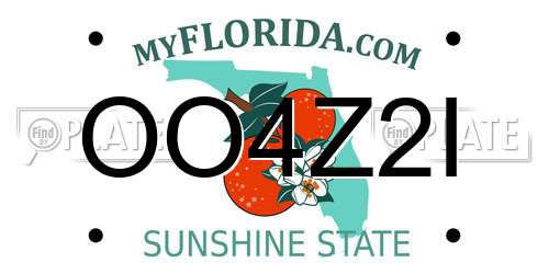 OO4Z2I Florida License Plate
