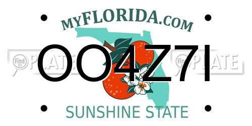 OO4Z7I Florida License Plate