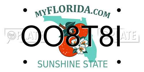 OO8T8I Florida License Plate